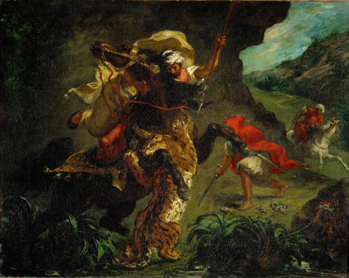 Caza de tigres, de Eugène Delacroix
