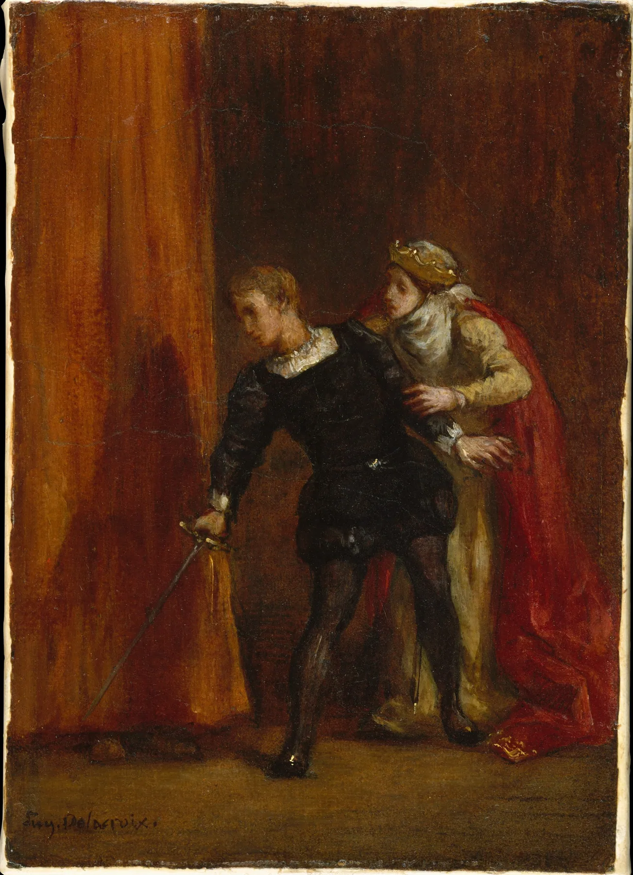 Hamlet y su madre, de Eugène Delacroix