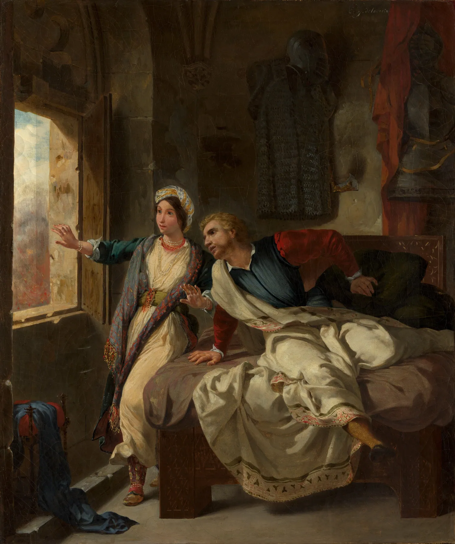 Rebeca y el herido Ivanhoe, de Eugène Delacroix