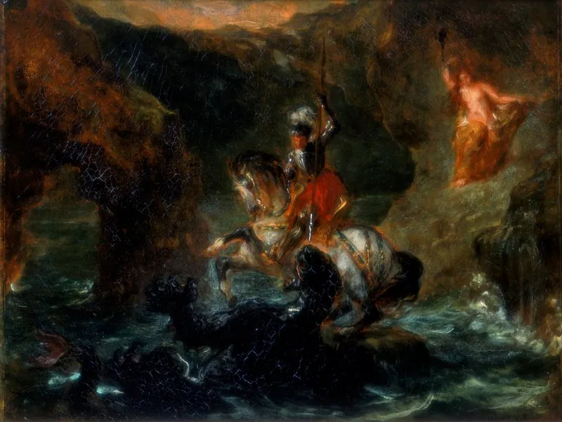 San Jorge luchando contra el dragón, de Eugène Delacroix