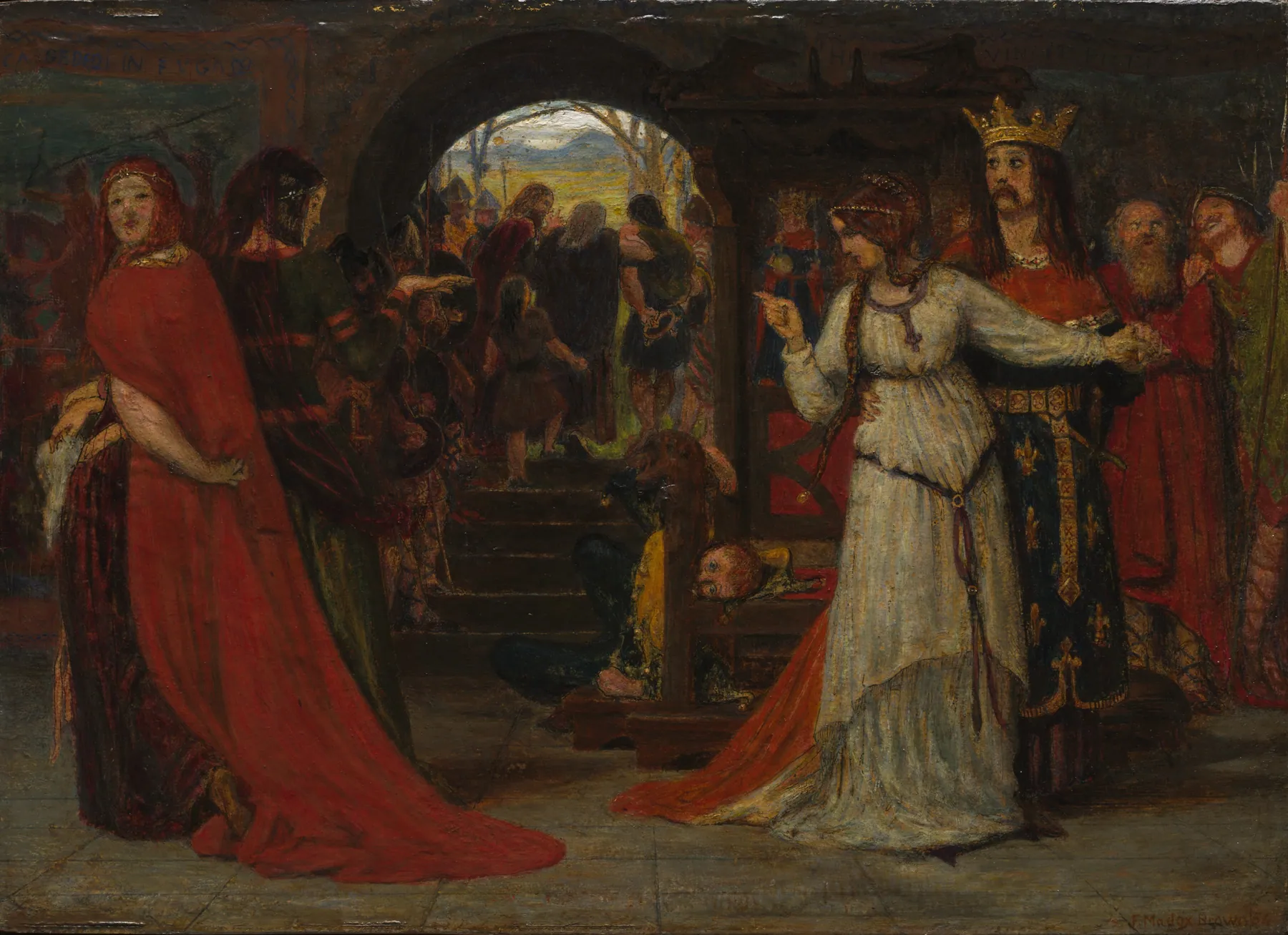 Cordelia despidiéndose de sus hermanas, de Ford Madox Brown