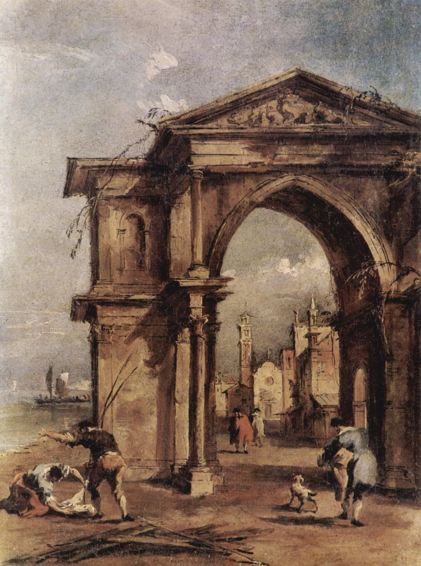Capriccio con arco de triunfo, de Francesco Guardi