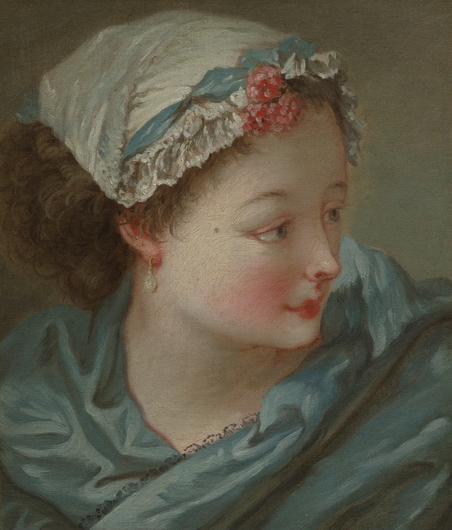 Cabeza de una joven, de François Boucher