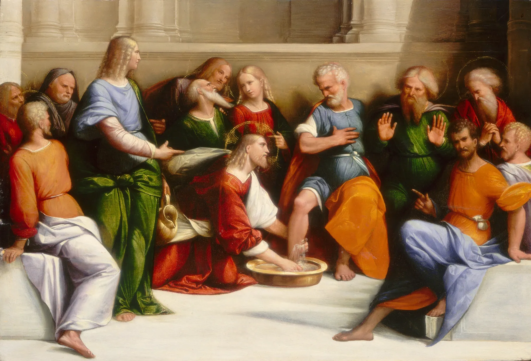 Cristo lavando los pies a los discípulos, de Garofalo