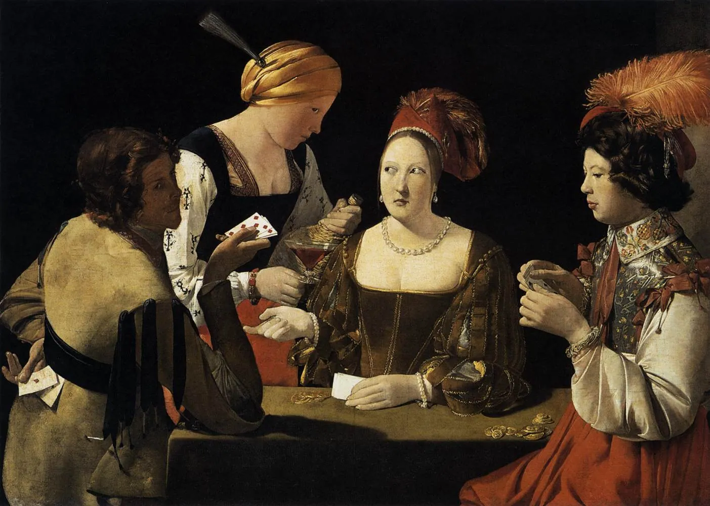 El tahúr con el as de diamantes, de Georges de La Tour