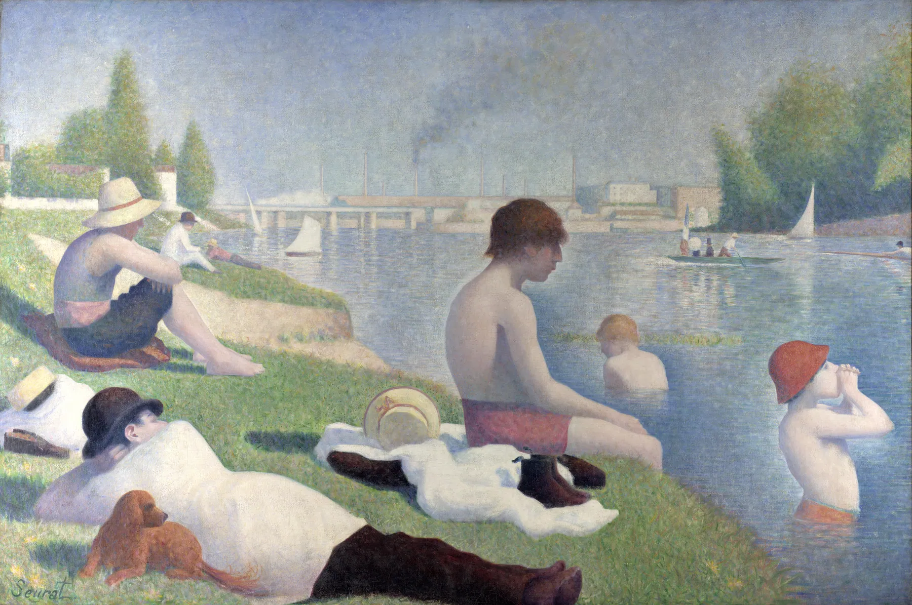 Bañistas en Asnières, de Georges Seurat