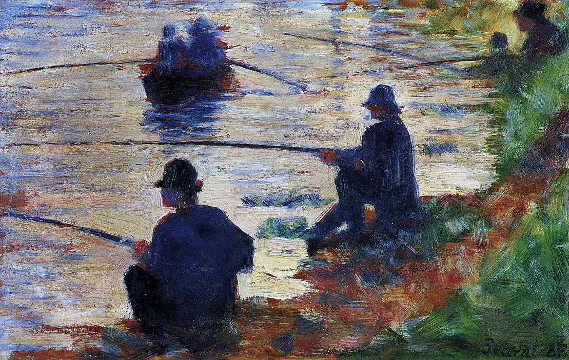Pescadores con caña, de Georges Seurat