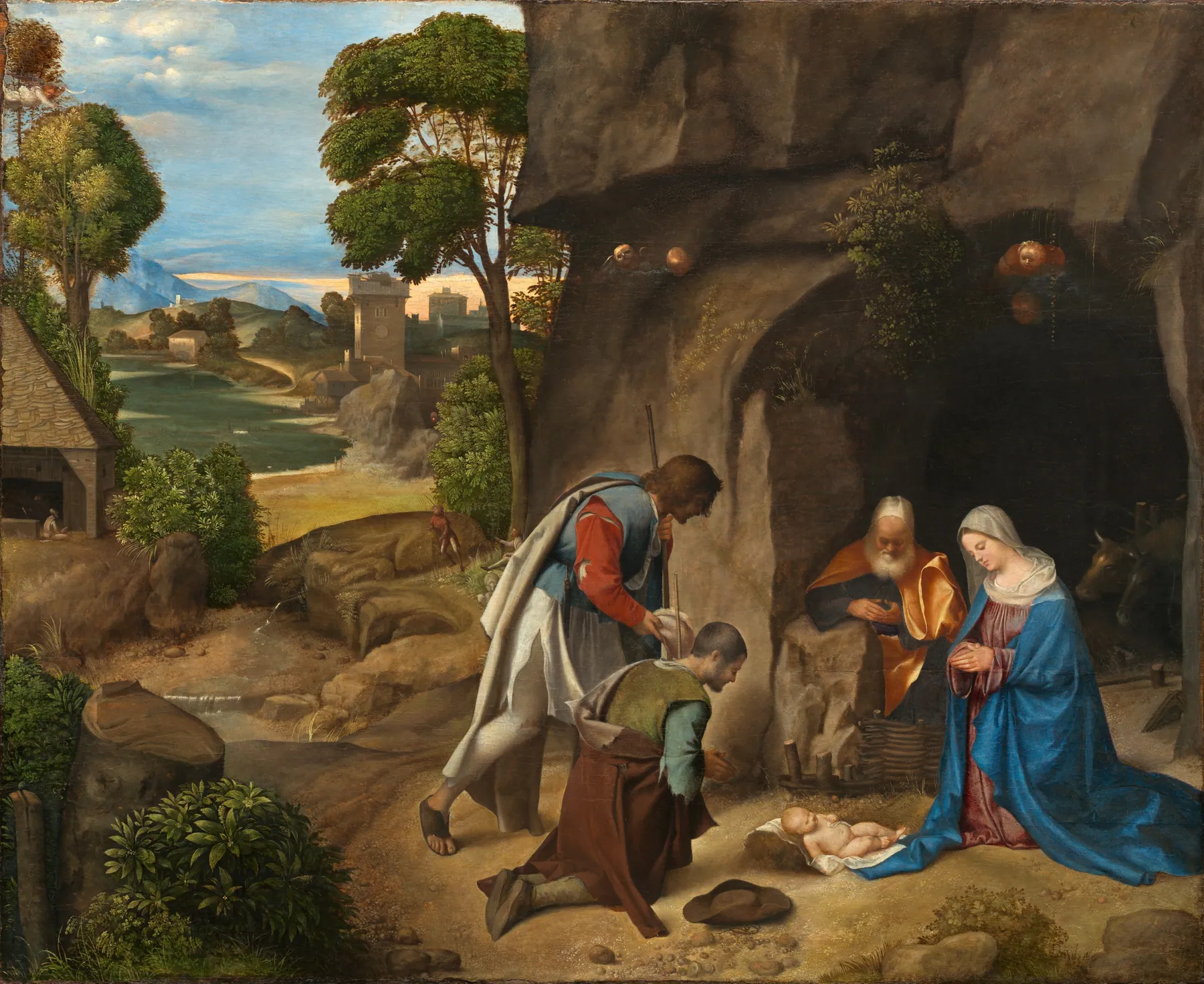 La adoración de los pastores, de Giorgione