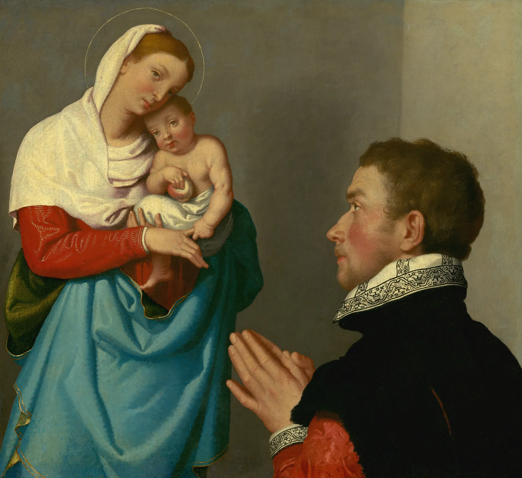 Un caballero en adoración ante la Virgen, de Giovanni Battista Moroni