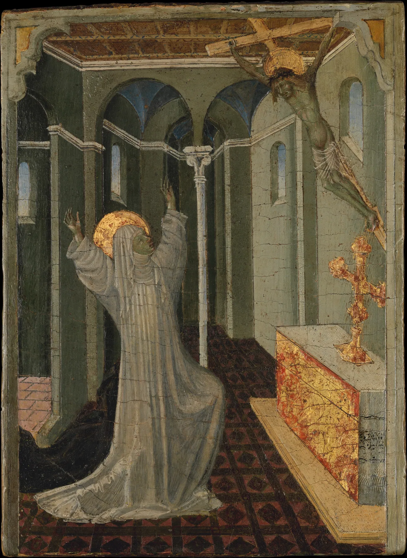 Santa Catalina de Siena recibiendo los estigmas, de Giovanni di Paolo