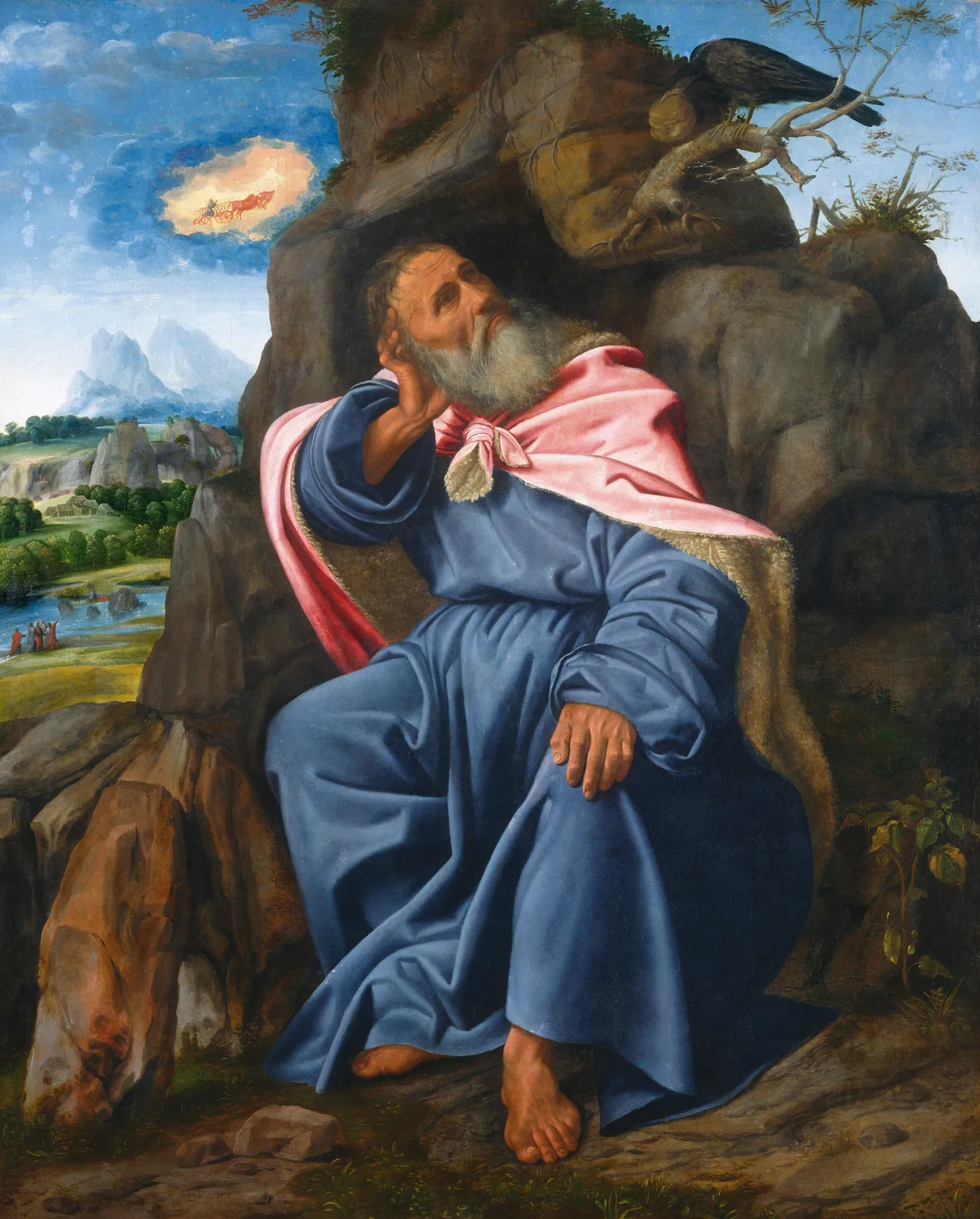 Elías alimentado por el cuervo, de Giovanni Girolamo Savoldo