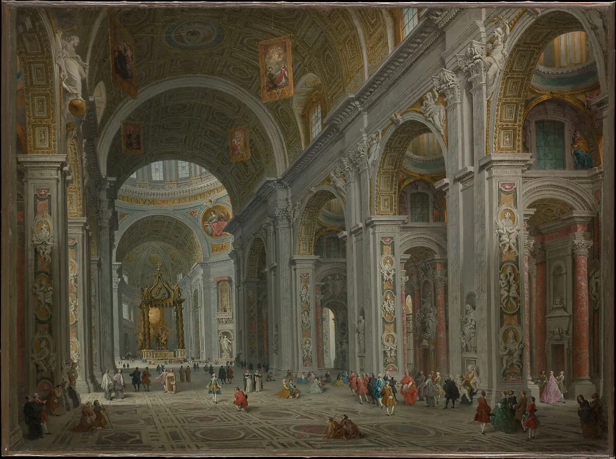 Interior de San Pedro de Roma, de Giovanni Paolo Panini