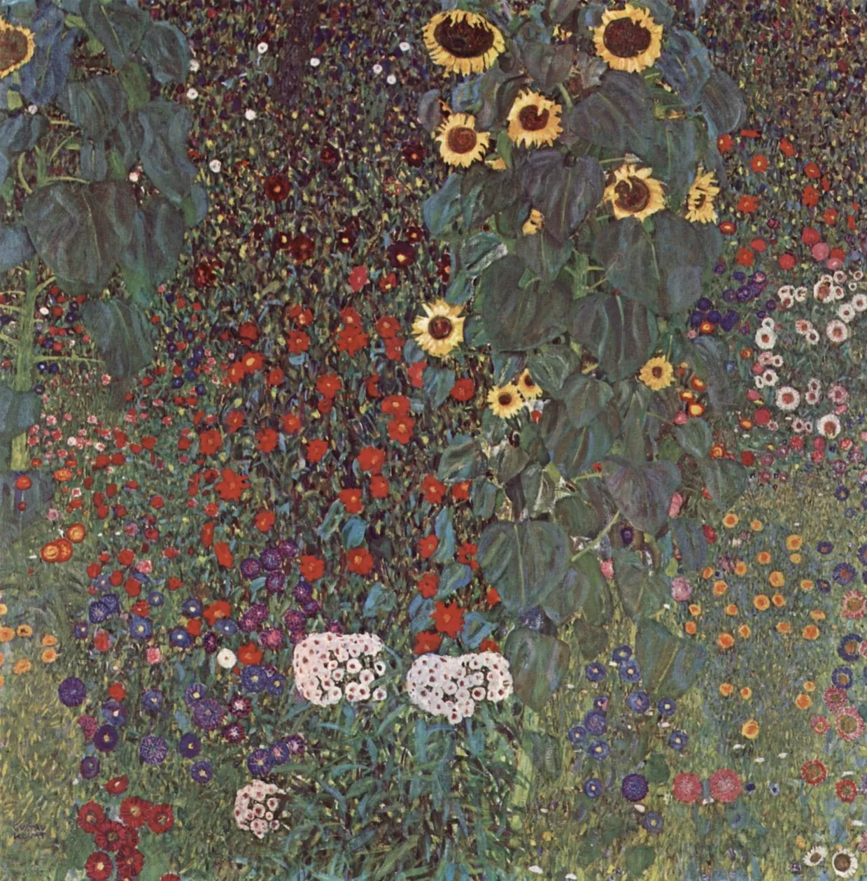 Jardín con girasoles, de Gustav Klimt