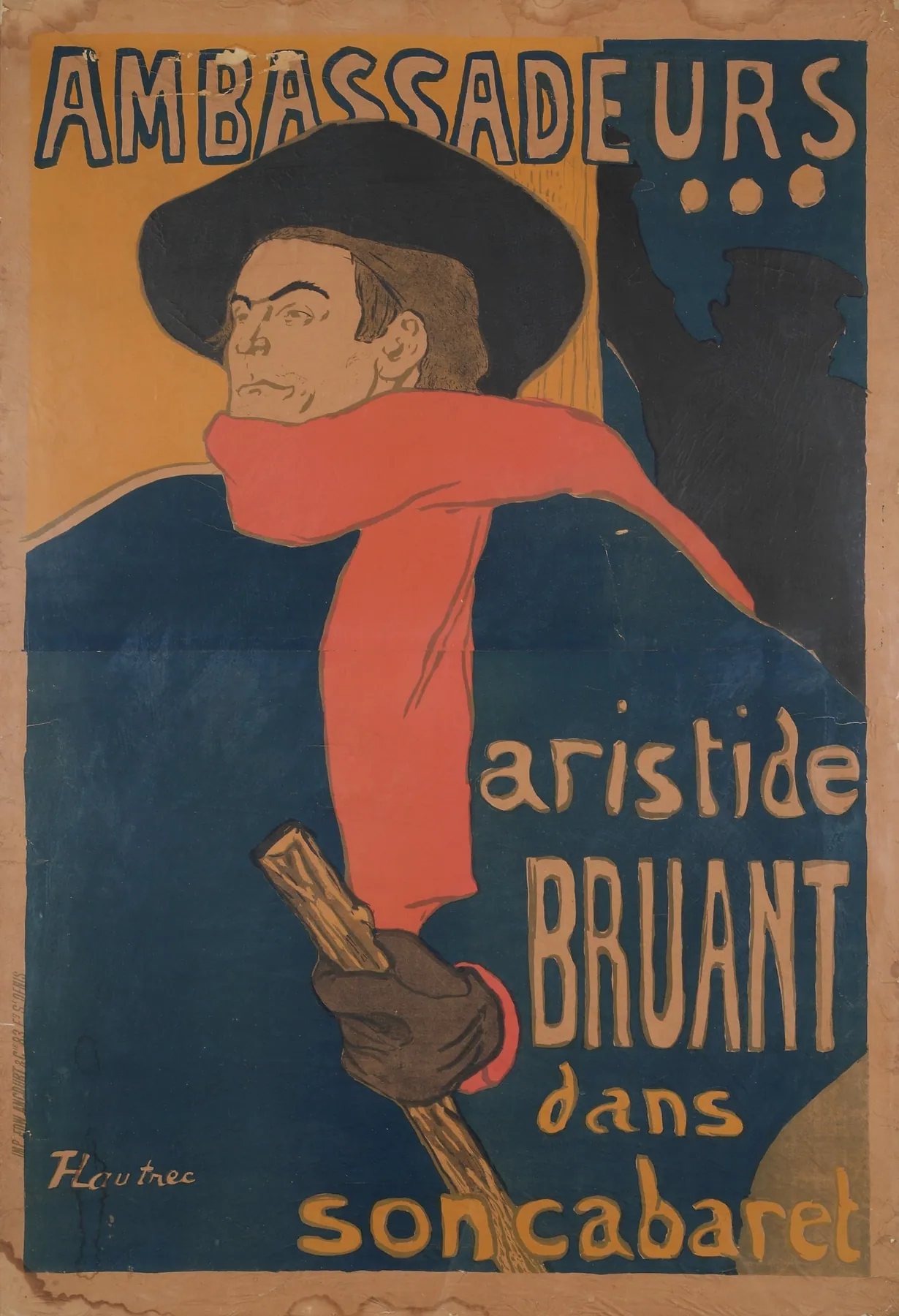 Aristide Bruant en su cabaret, de Henri de Toulouse-Lautrec