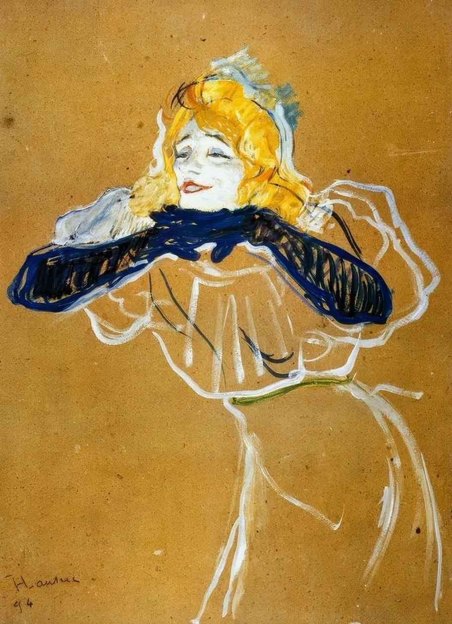 Yvette Guilbert cantando, de Henri de Toulouse-Lautrec