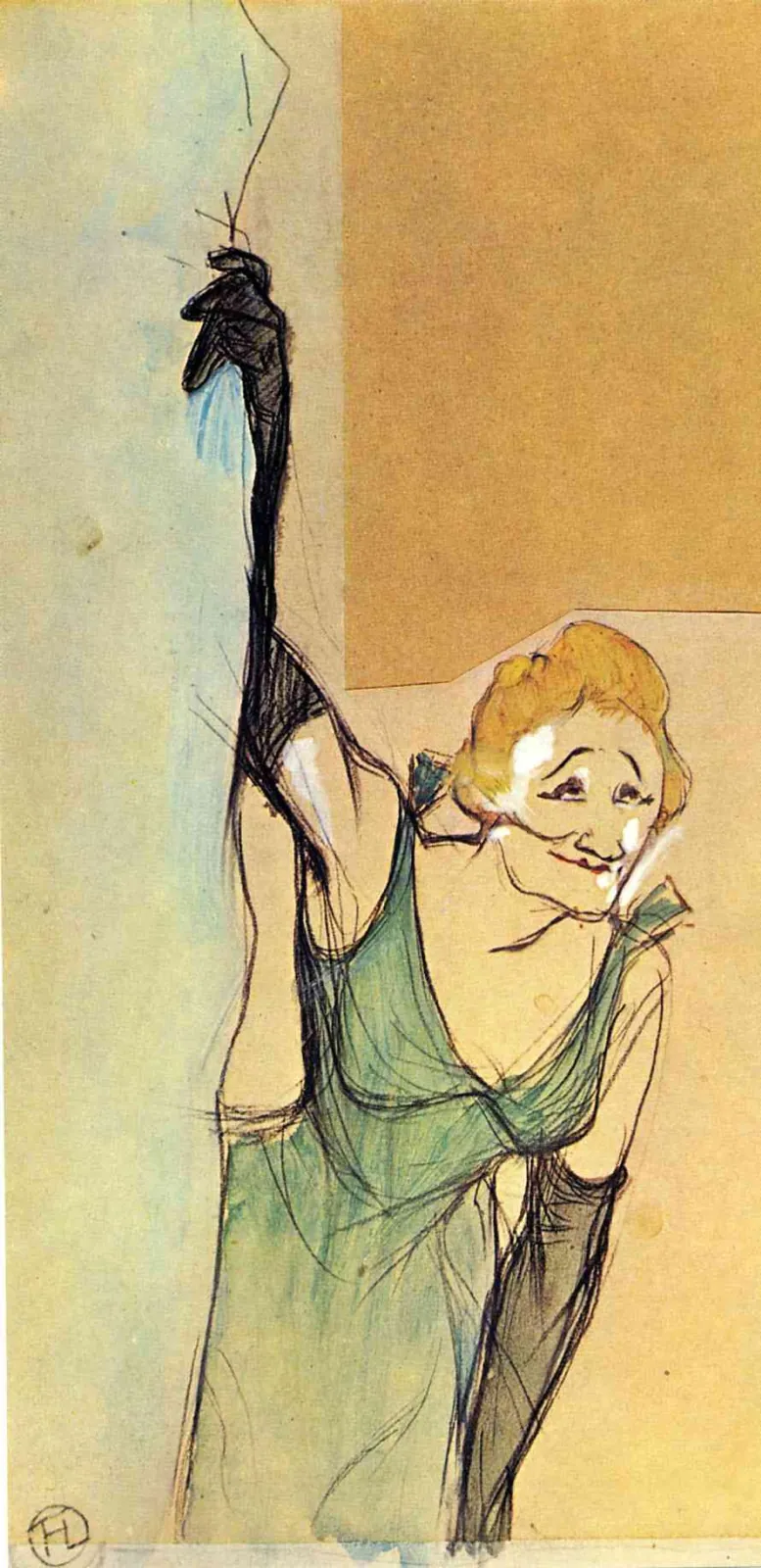 Yvette Guilbert saludando al público, de Henri de Toulouse-Lautrec
