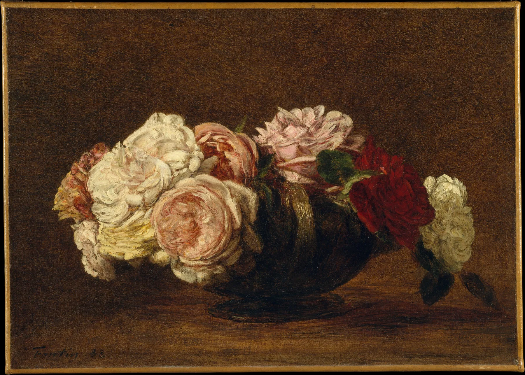 Rosas en un cuenco, de Henri Fantin-Latour