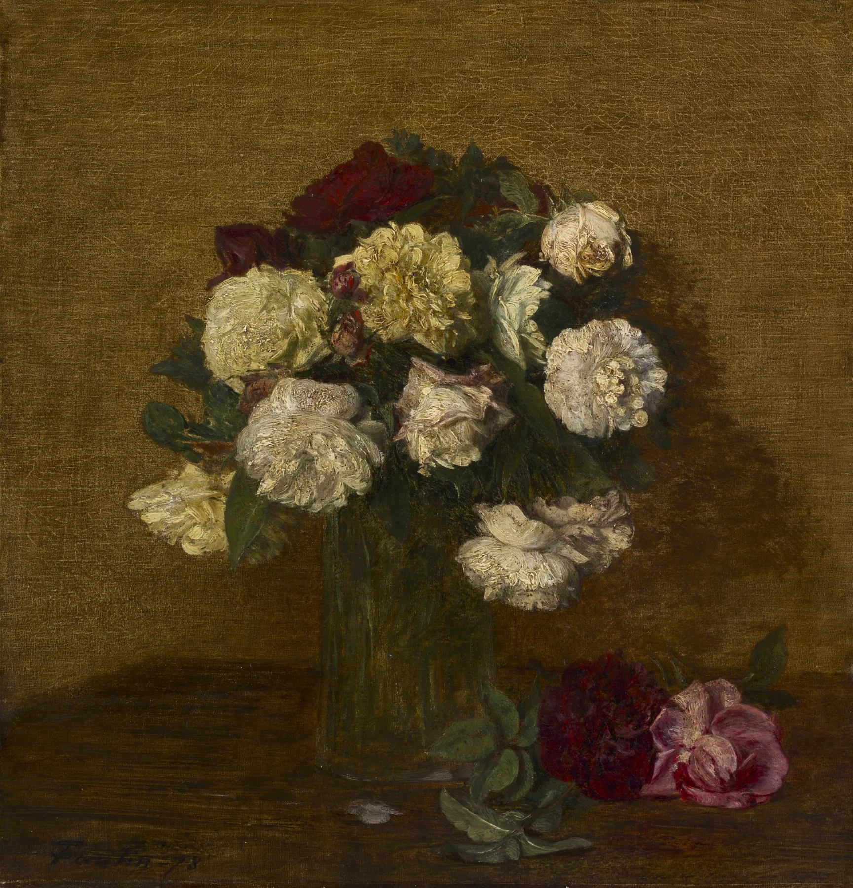 Rosas en un jarrón, de Henri Fantin-Latour