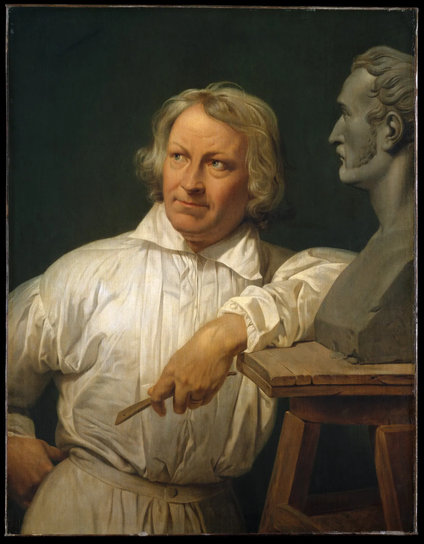 Bertel Thorvaldsen (1768-1844) con el busto de Horace Vernet, de Horace Vernet