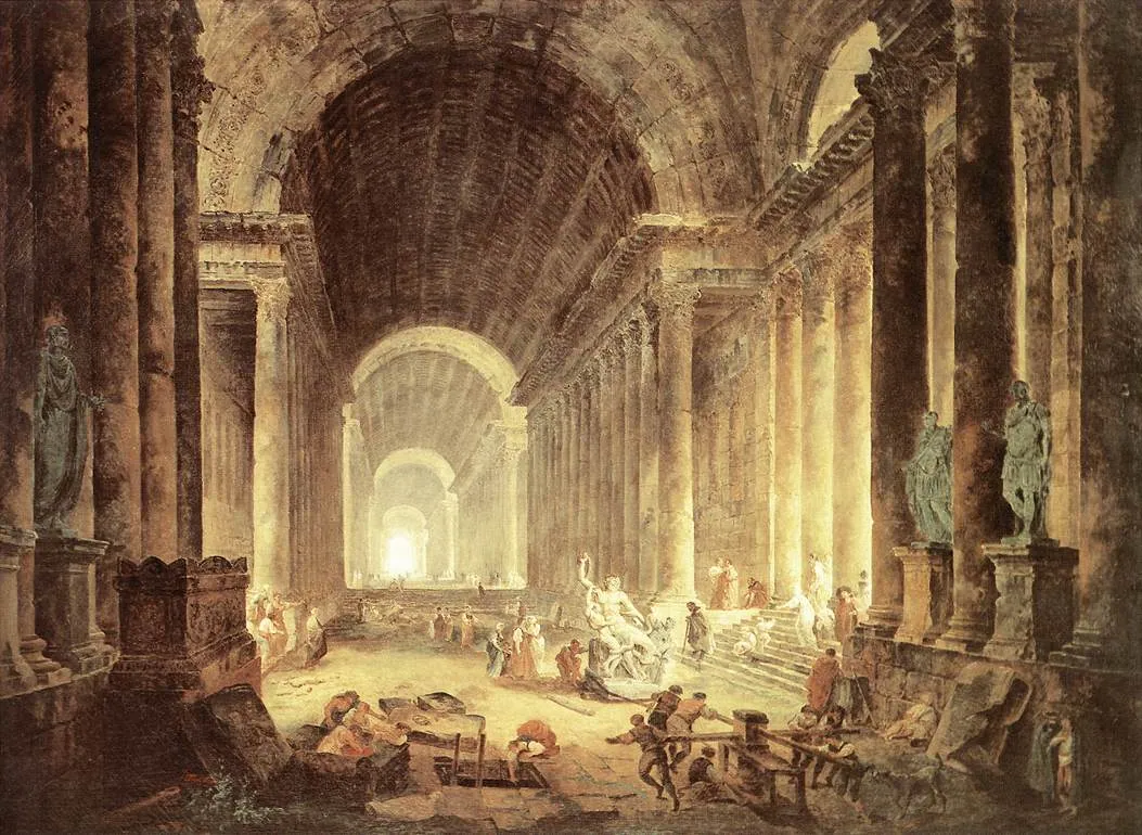 El descubrimiento del Laocoonte, de Hubert Robert