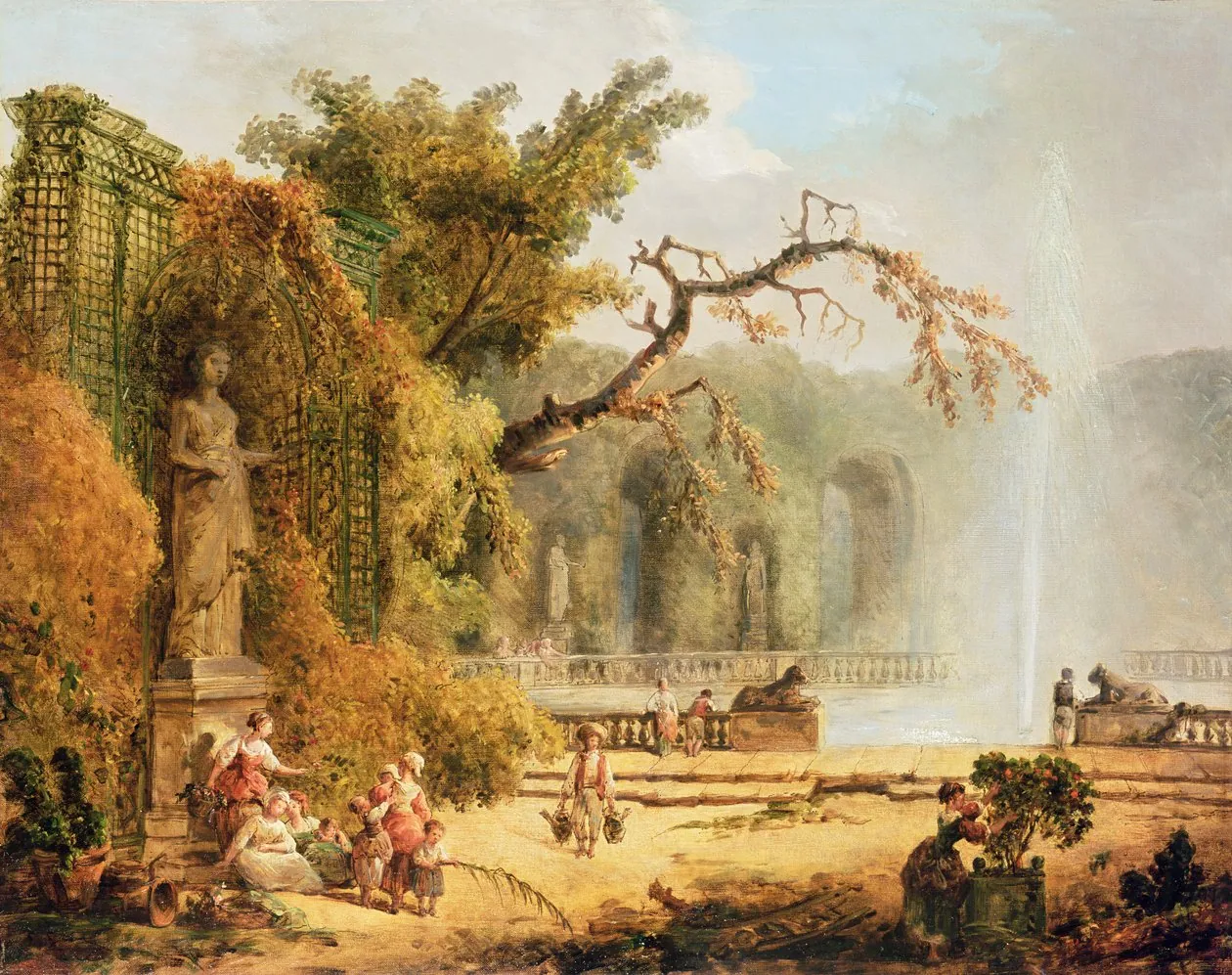 El jardín romántico, de Hubert Robert