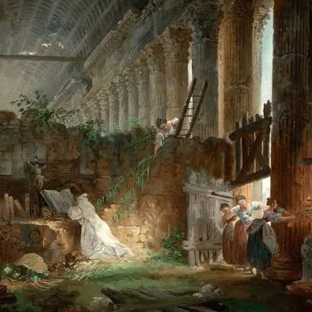 Ermitaño rezando entre ruinas, de Hubert Robert