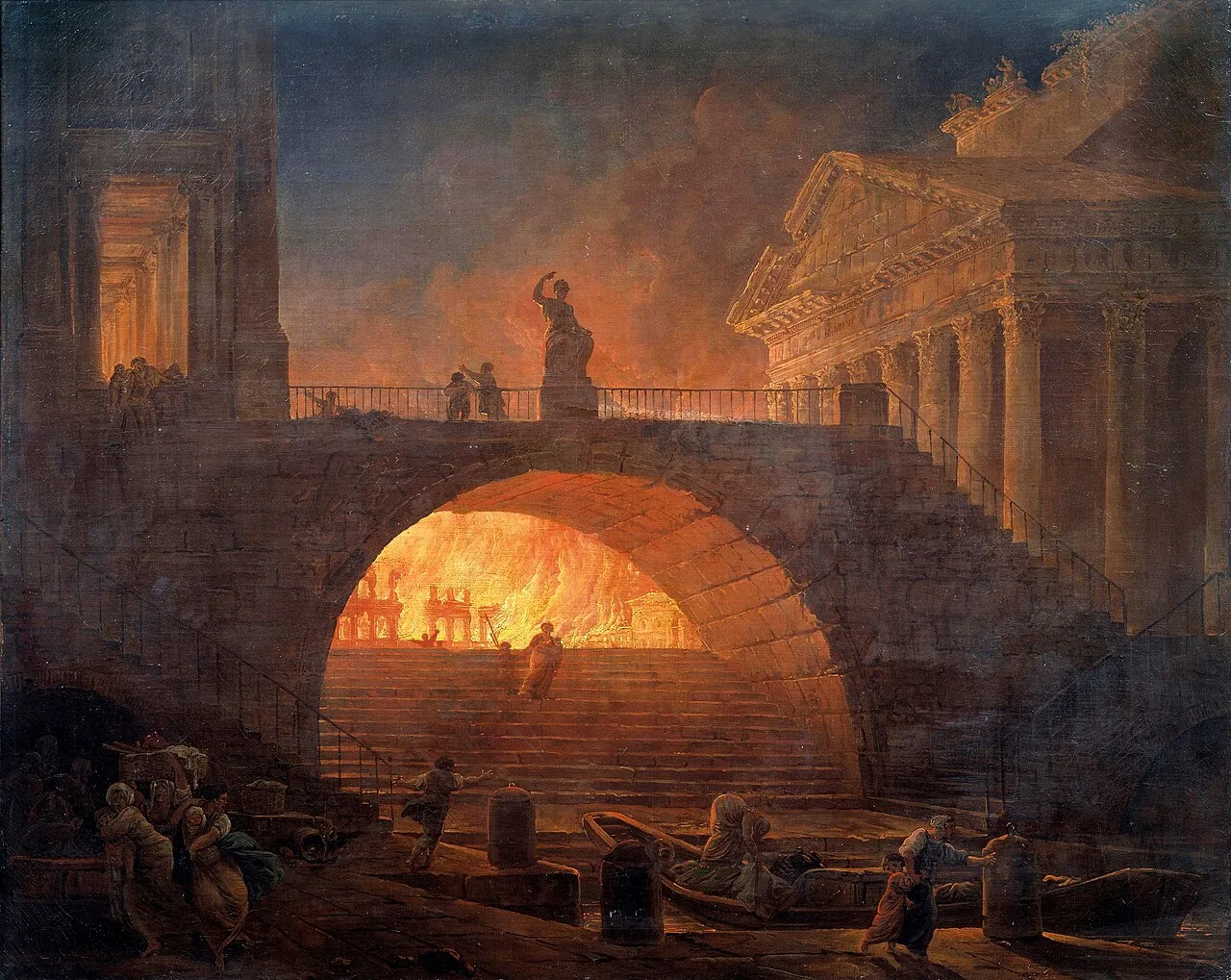 Incendio de Roma, de Hubert Robert