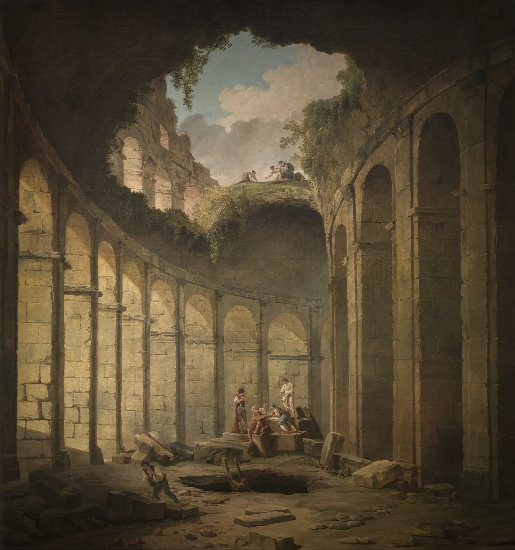 Interior del Coliseo de Roma, de Hubert Robert