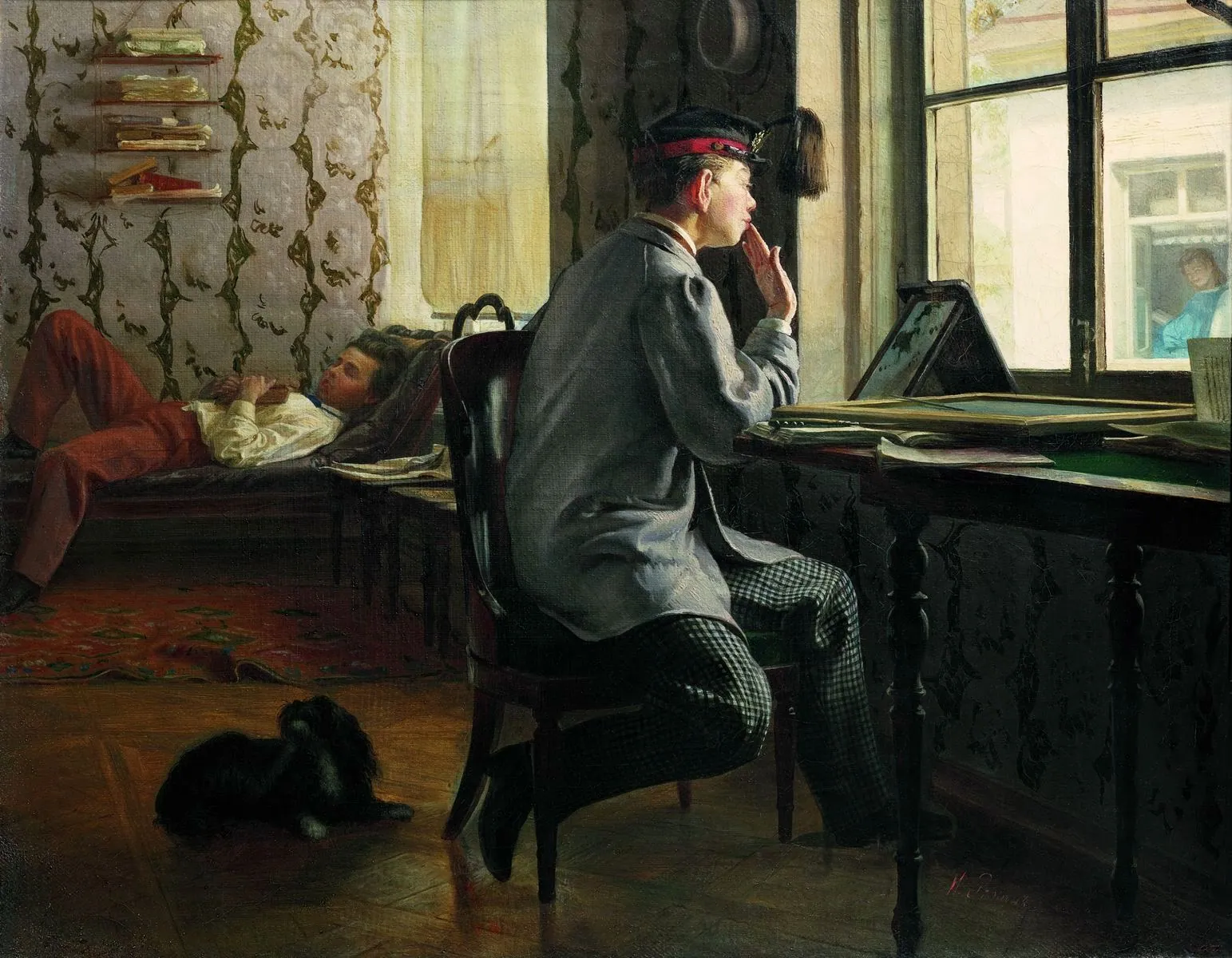 Preparando el examen, de Ilyá Repin