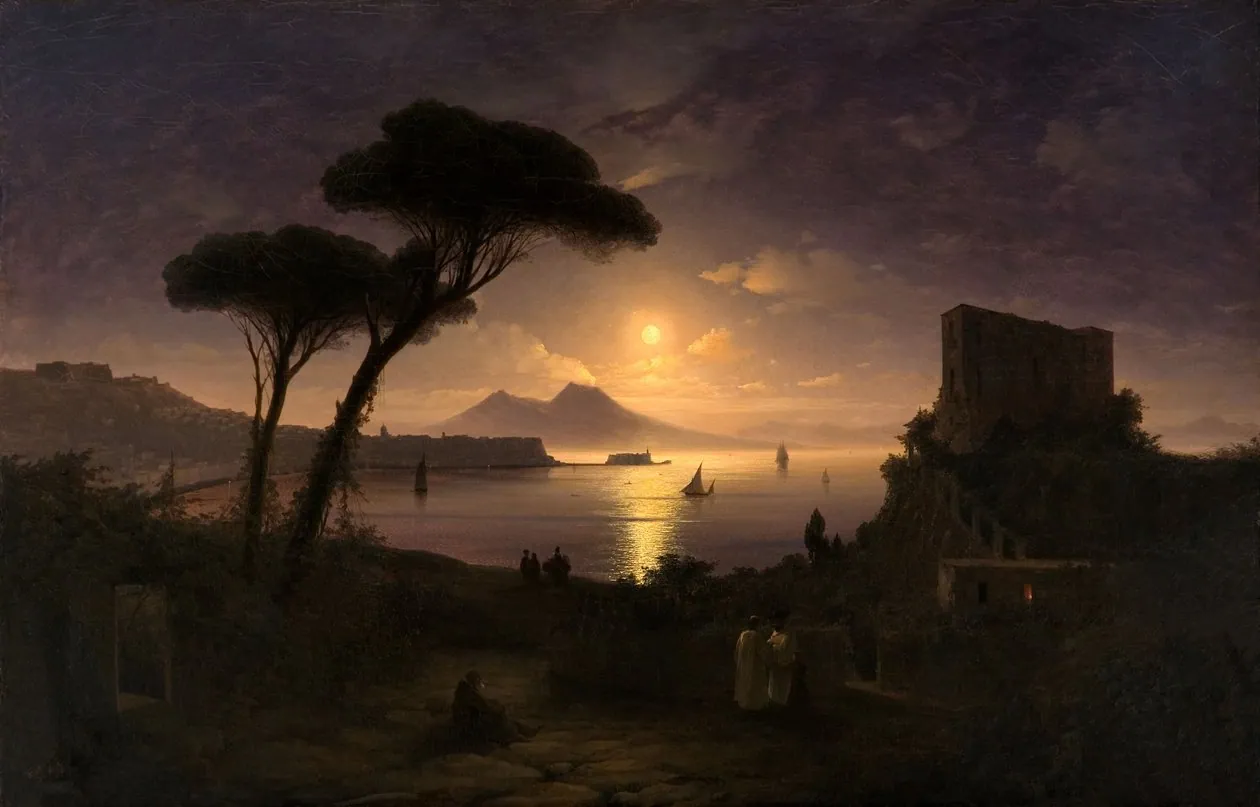 Bahía de Nápoles bajo la luz de la luna, de Ivan Aivazovsky