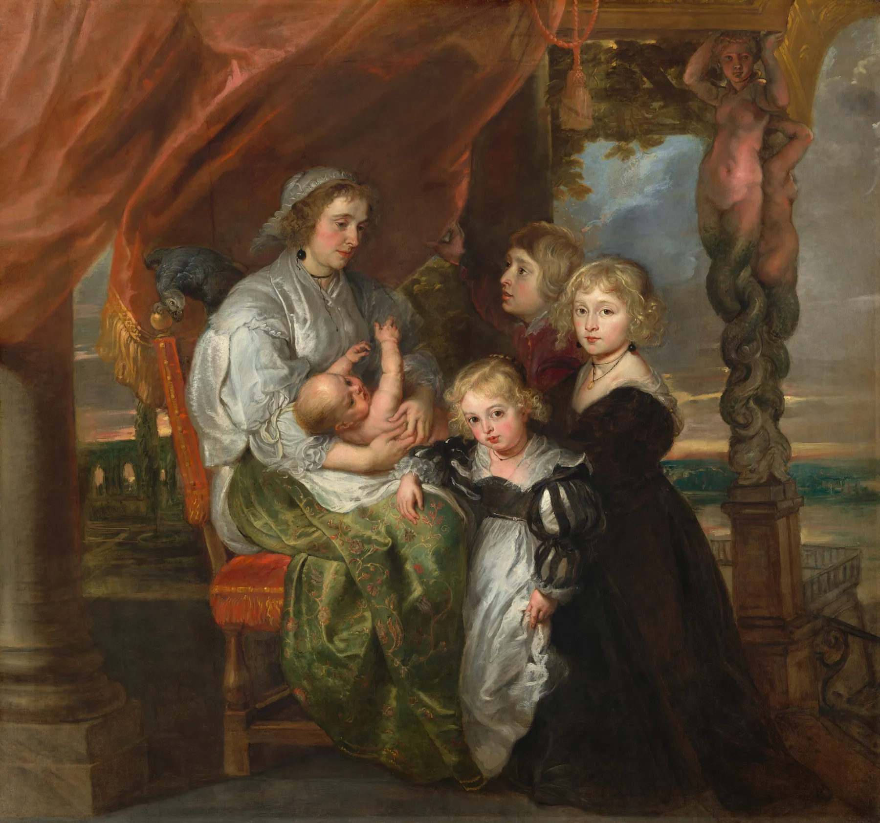 Deborah Kip, esposa de sir Balthasar Gerbier, y sus hijos, de Jacob Jordaens