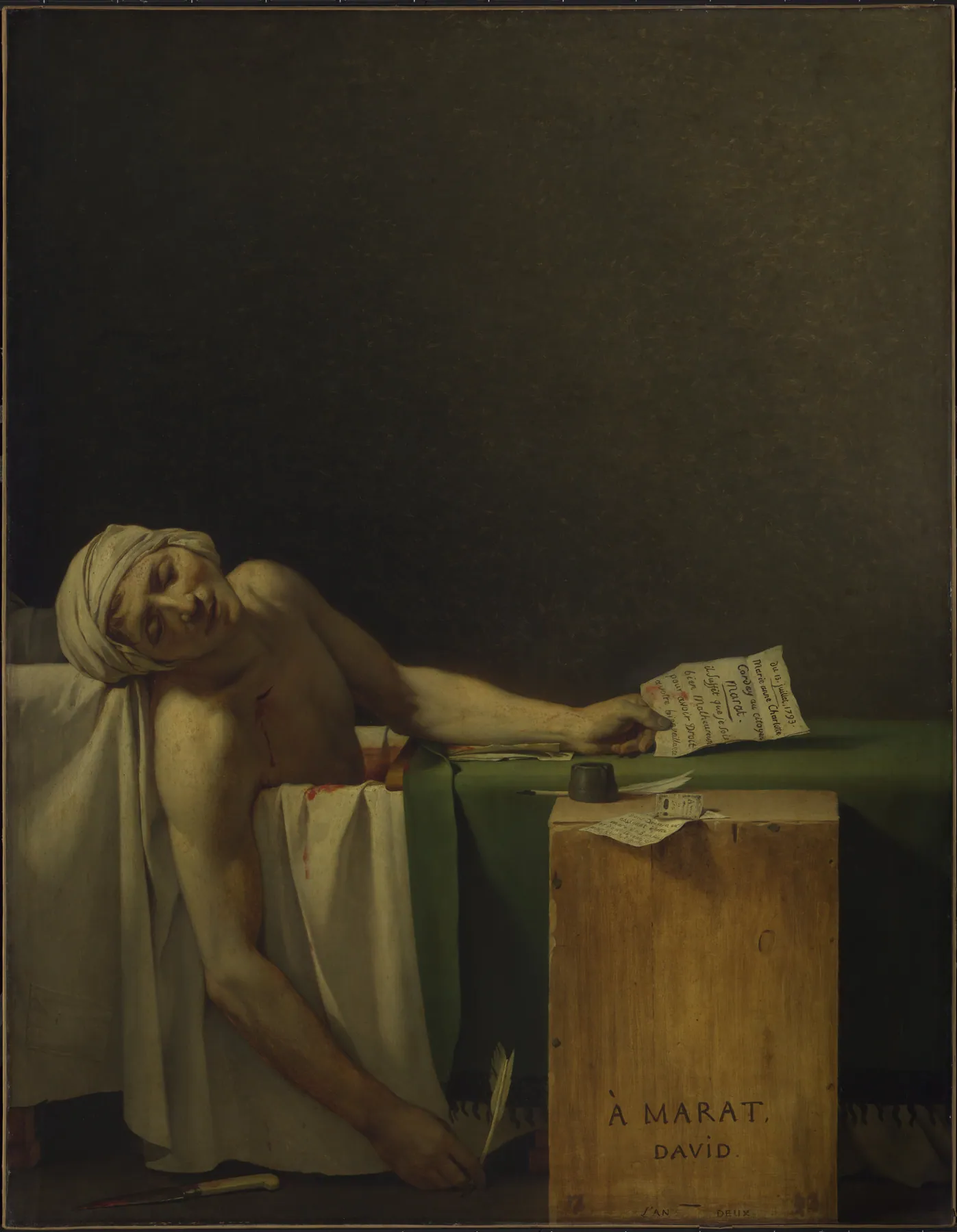 La muerte de Marat, de Jacques-Louis David