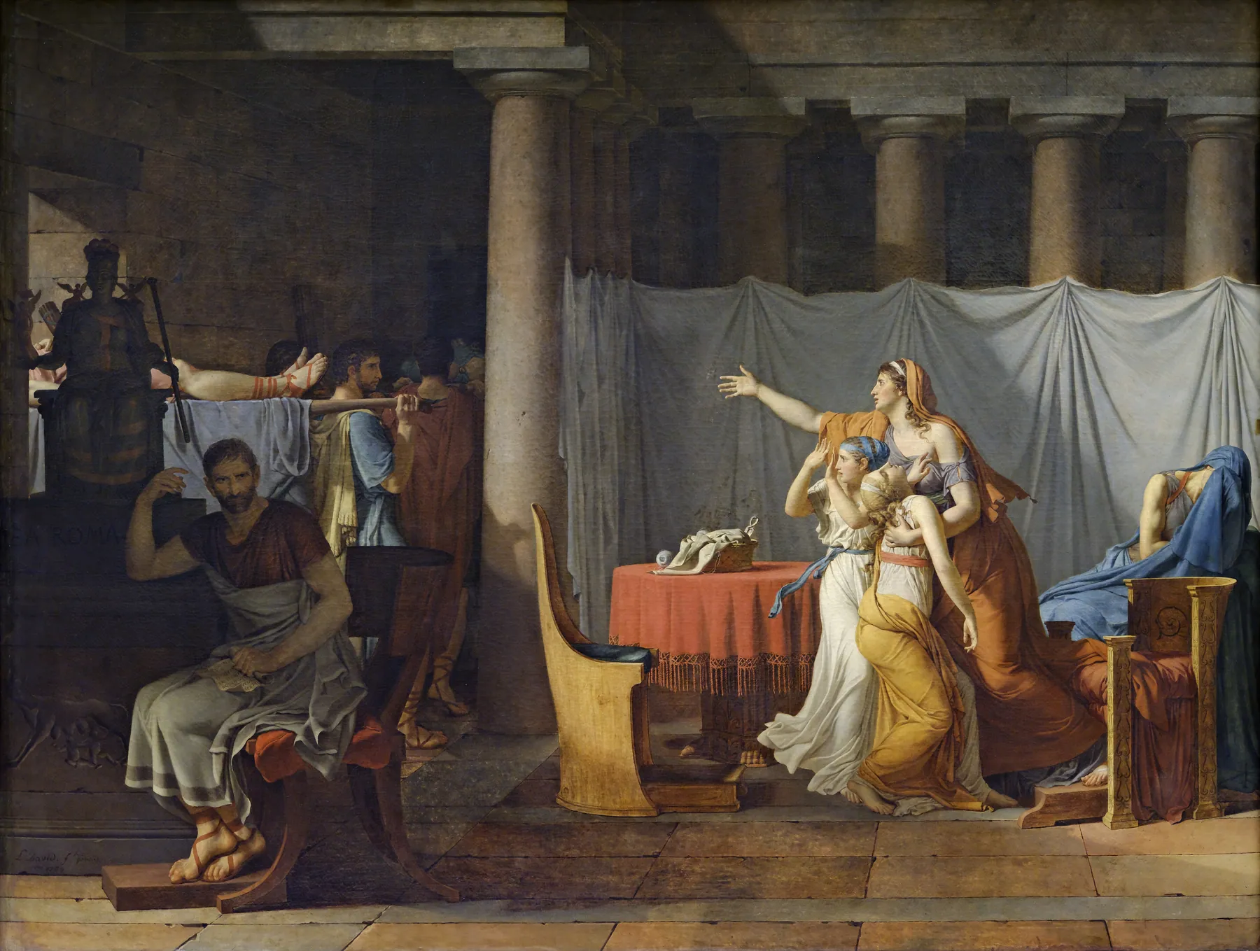 Los lictores llevan a Bruto los cuerpos de sus hijos, de Jacques-Louis David