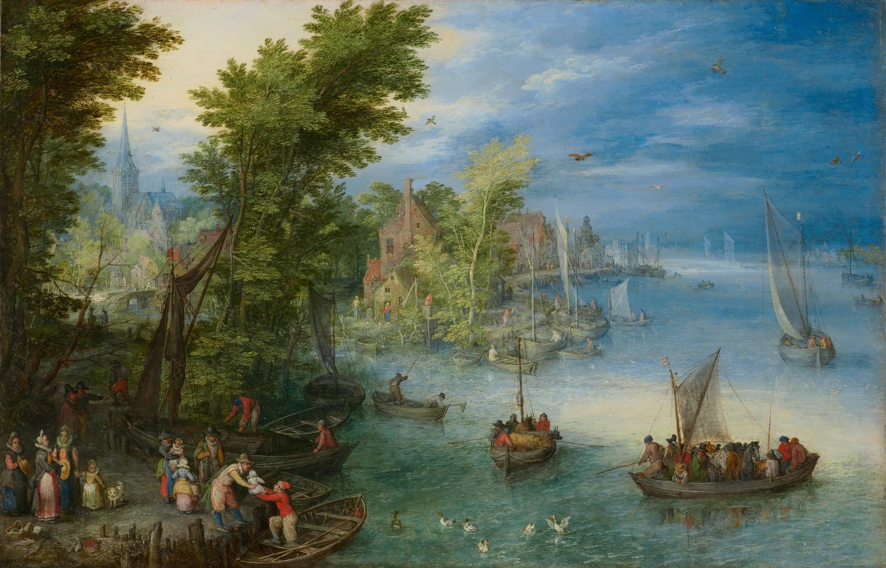 Paisaje fluvial, de Jan Brueghel el Viejo