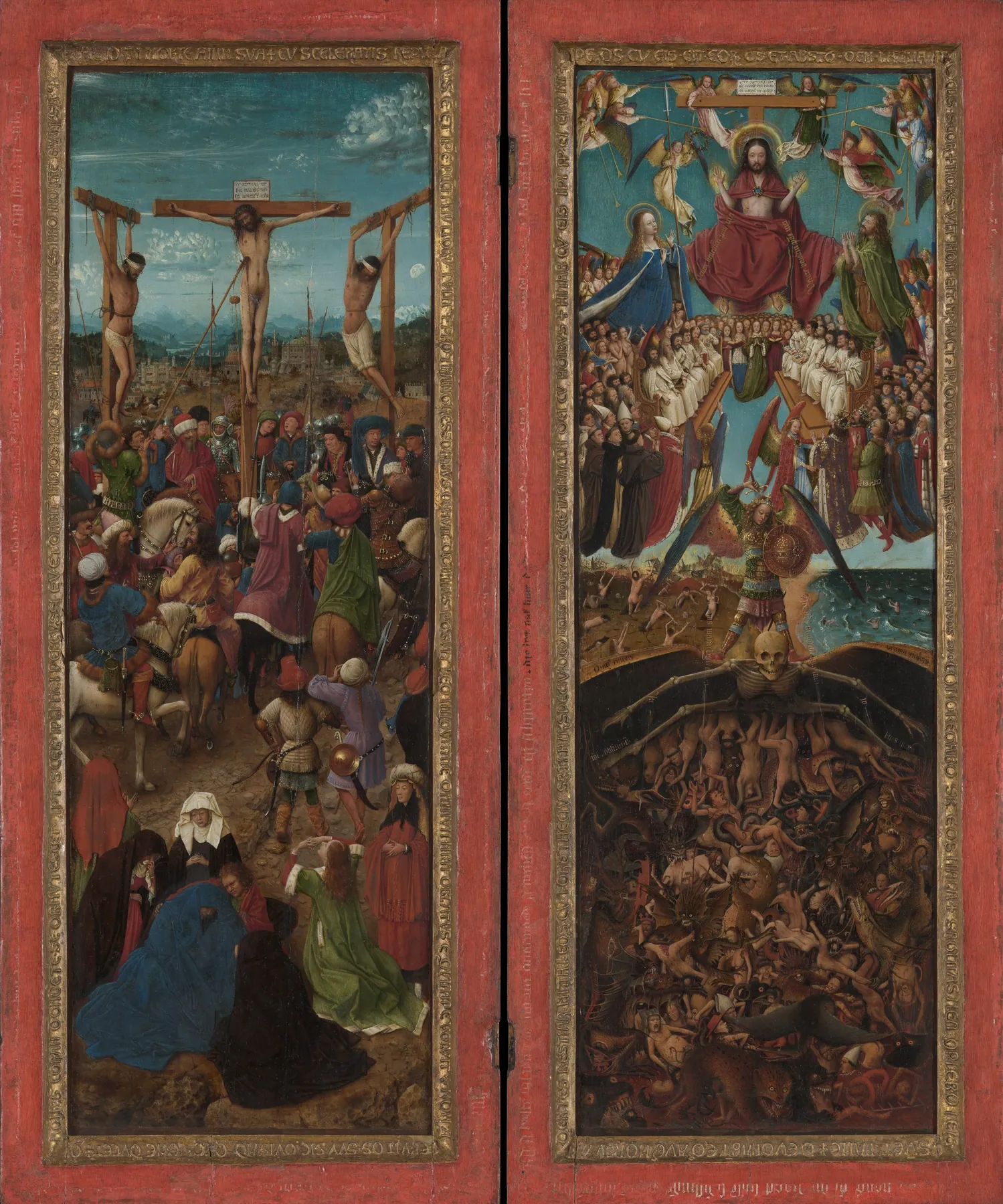 La Crucifixión; El Juicio Final, de Jan van Eyck