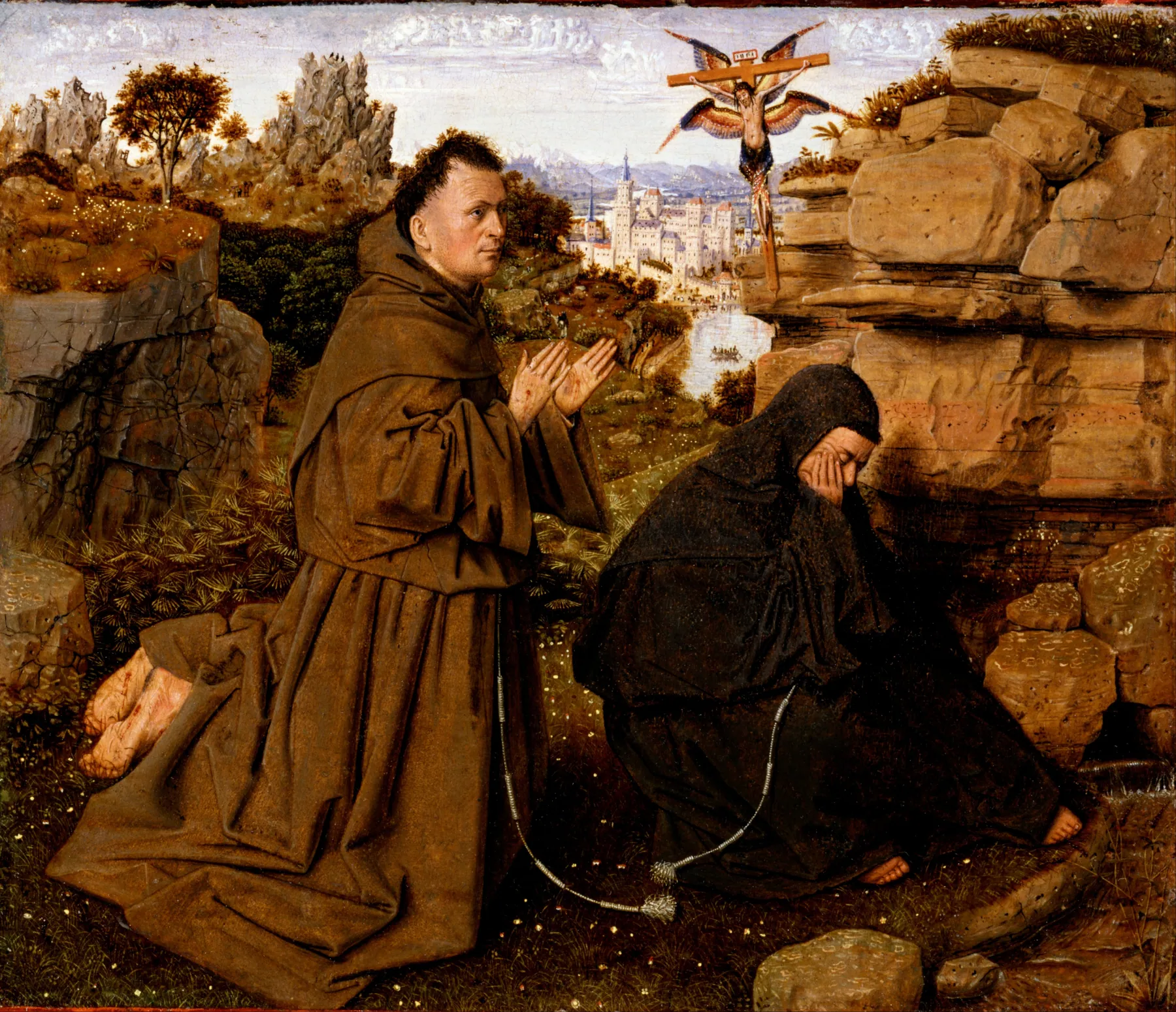 San Francisco recibiendo los estigmas, de Jan van Eyck
