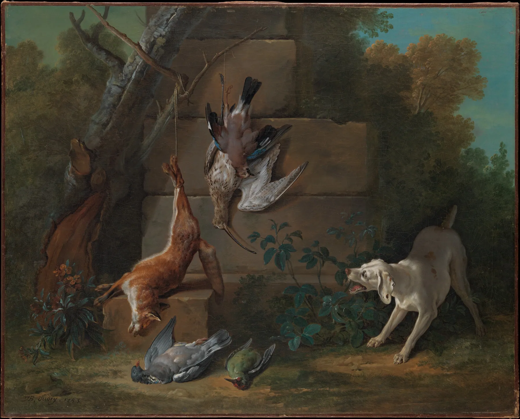 Perro guardando caza muerta, de Jean-Baptiste Oudry