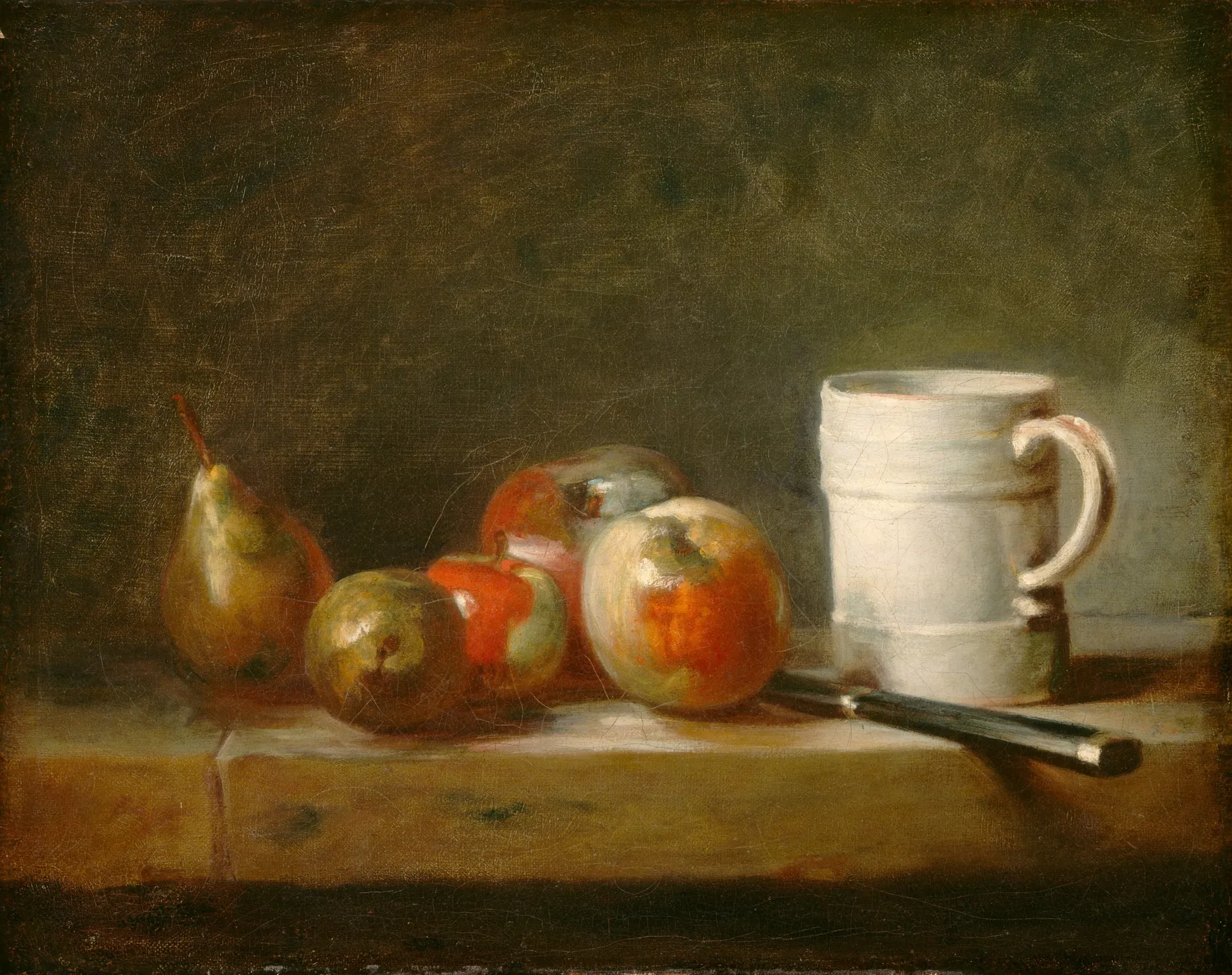 Bodegón con jarra blanca, de Jean-Baptiste-Siméon Chardin