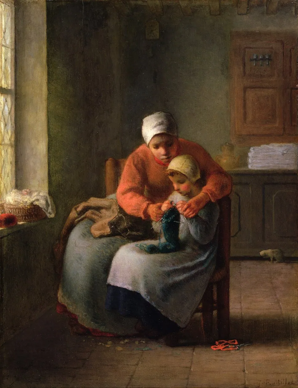 Niña haciendo punto, de Jean-François Millet