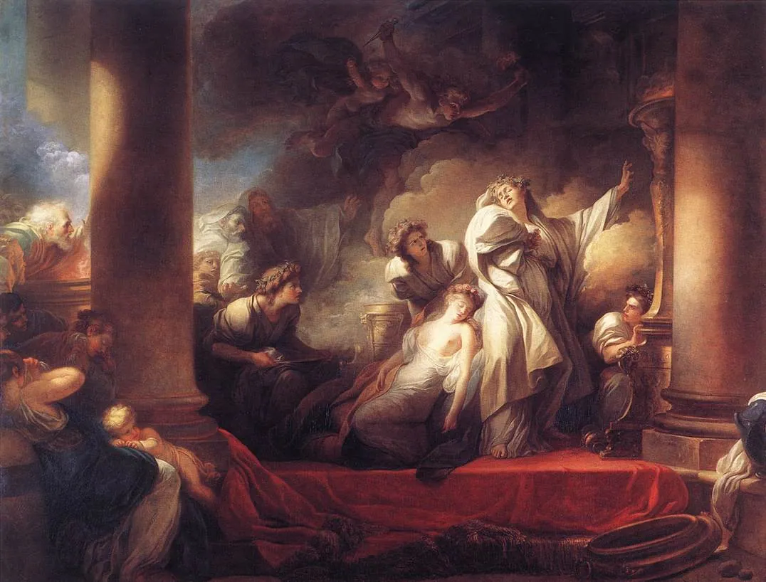 El gran sacerdote Coreso se sacrifica por Calírroe, de Jean-Honoré Fragonard