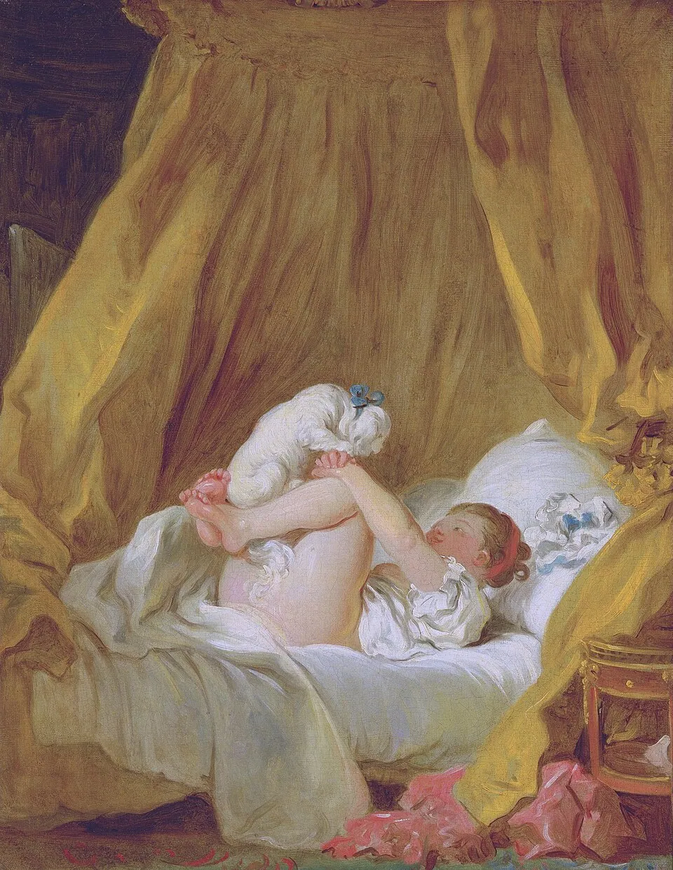 La muchacha con el perrito, de Jean-Honoré Fragonard