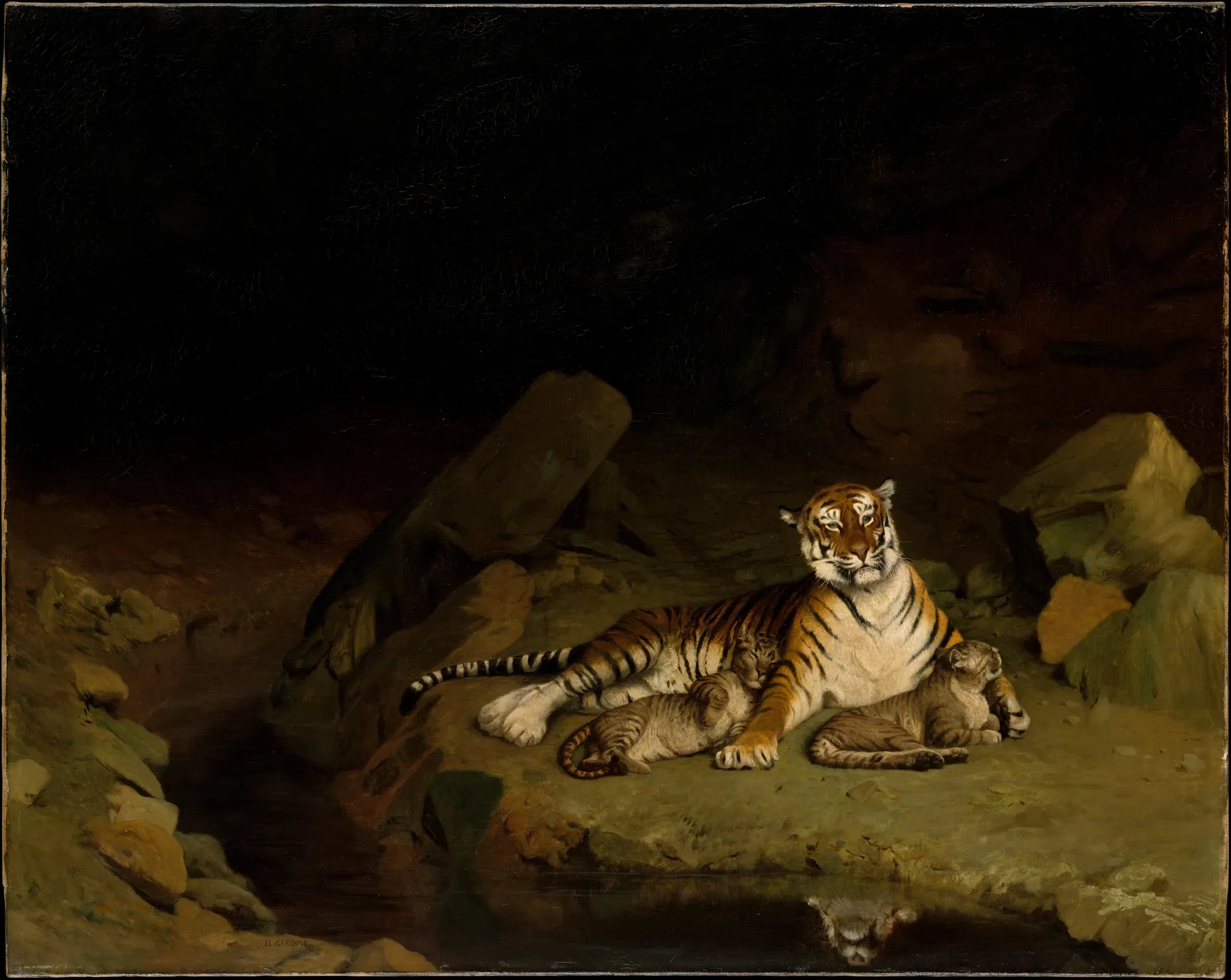 Tigre con cachorros, de Jean-Léon Gérôme