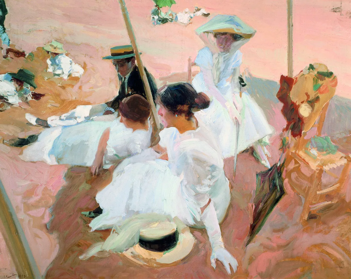 Bajo el toldo en Zarauz, de Joaquín Sorolla