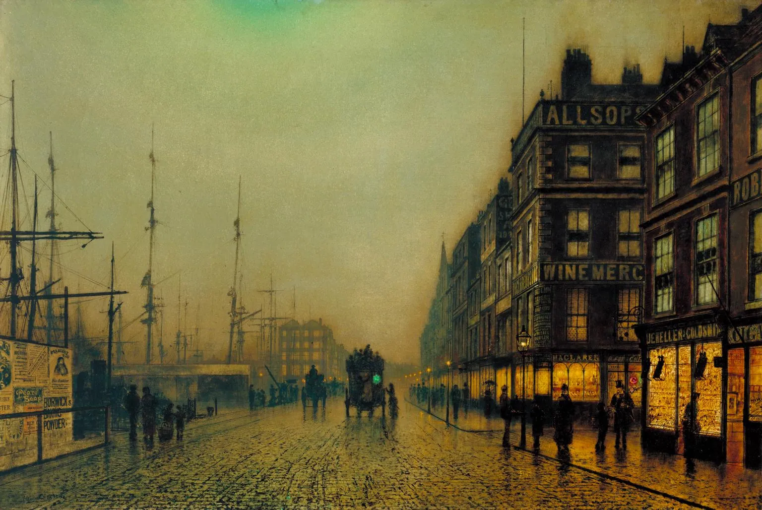 Muelle de Liverpool a la luz de la luna, de John Atkinson Grimshaw