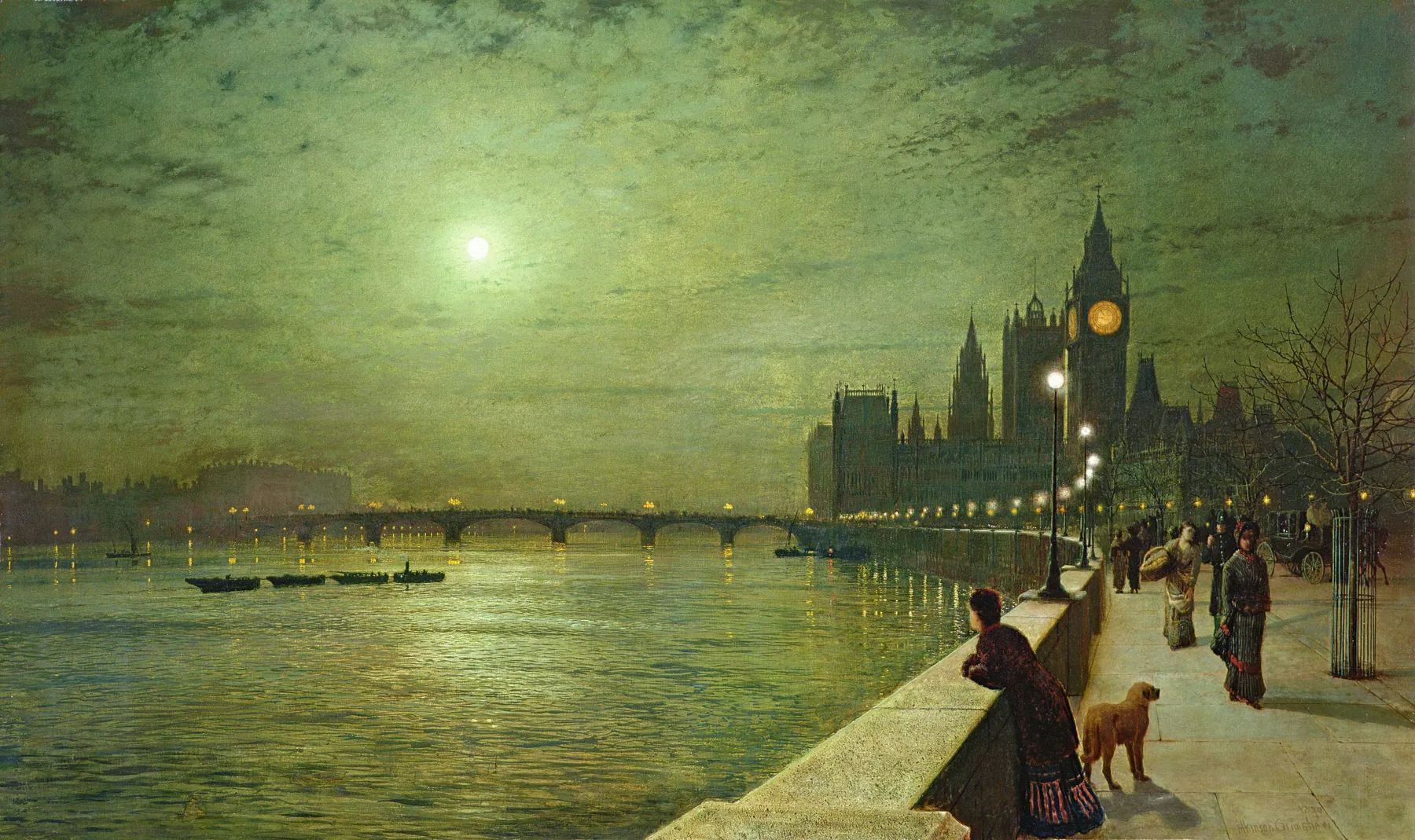 Reflejos en el Támesis, de John Atkinson Grimshaw