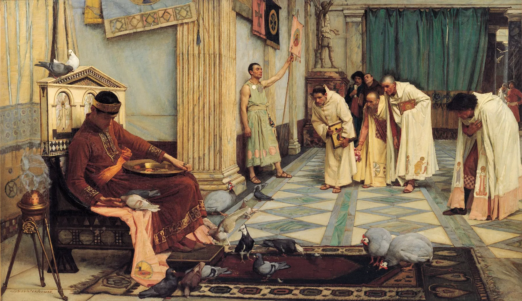 Los favoritos del emperador Honorio, de John William Waterhouse