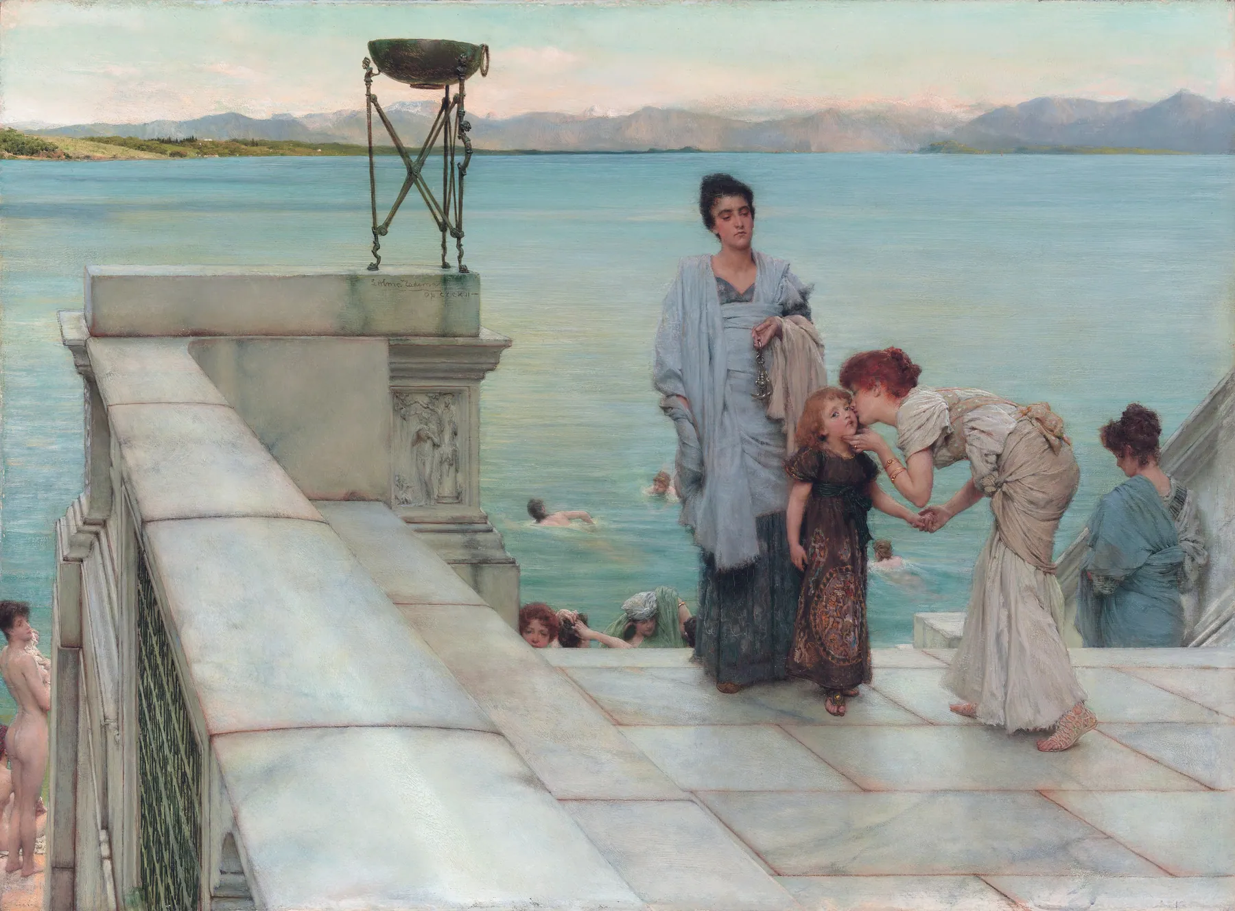 El beso o Costumbre romana, de Lawrence Alma-Tadema