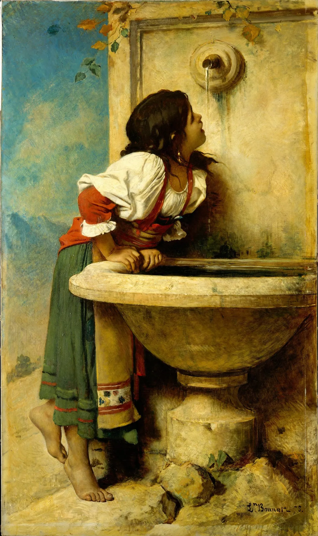 Muchacha romana en una fuente, de Léon Bonnat