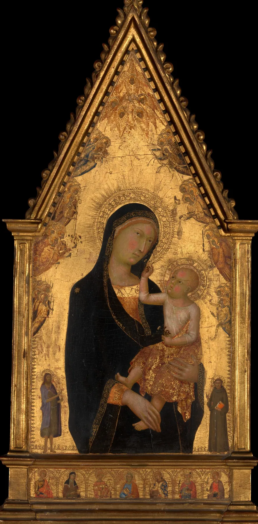 Virgen con el Niño, santos y ángeles, de Lippo Memmi