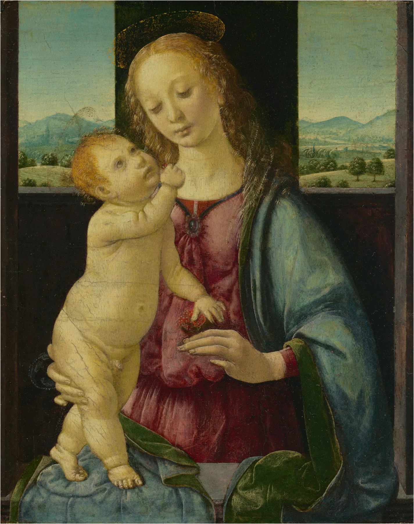 Virgen con el Niño y una granada, de Lorenzo di Credi